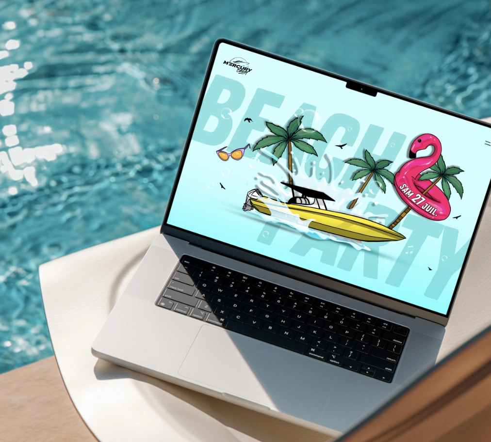 Site de la Mercury Beach sur ordinateur portable
